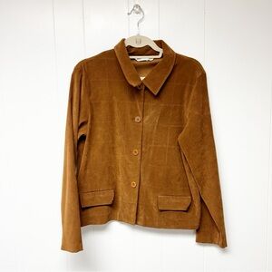 VTG Norton McNaughton Brown Faux Suede Windowpane Blazer Large